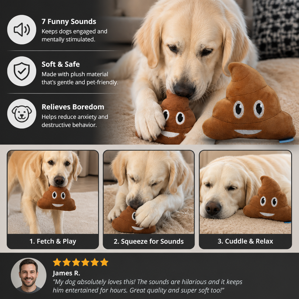 Farting Plush Dog Toy with 7 Funny Sounds