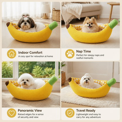 Banana-Shaped Cozy Pet Bed for Dogs