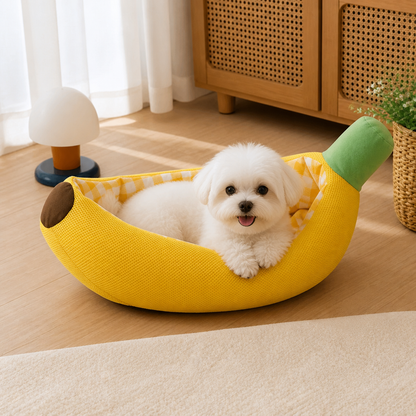 Banana-Shaped Cozy Pet Bed for Dogs