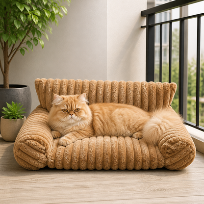 Fluffy Cloud Cat Sofa Bed with Soft Bolsters & Washable Covers