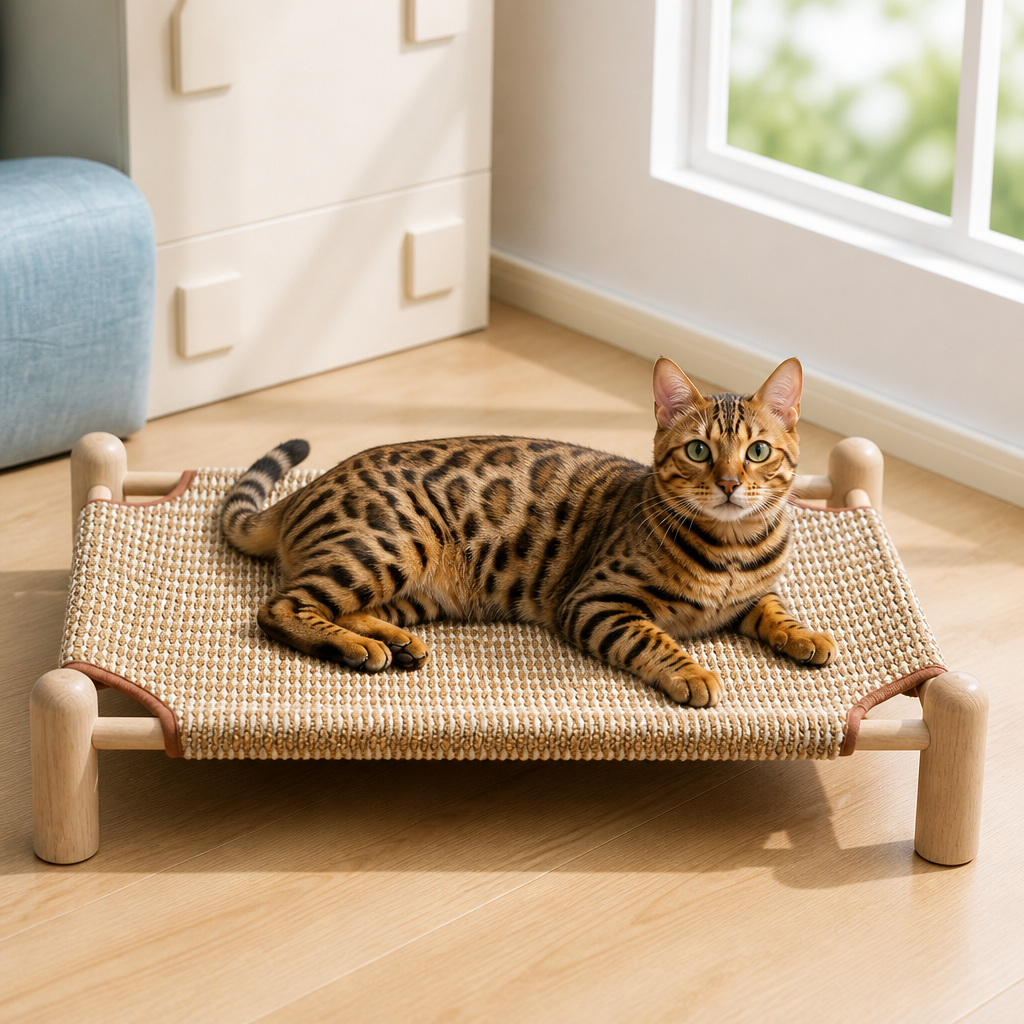 Wear-resistant detachable and durable cat pet sleeping bed with cat scratching board