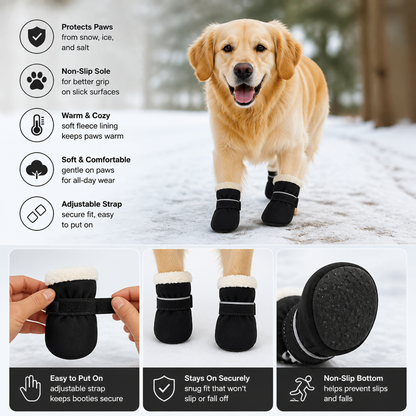 Soft Velvet Puppy Booties – Warm Non-Slip Paw Covers