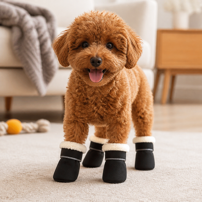 Soft Velvet Puppy Booties – Warm Non-Slip Paw Covers