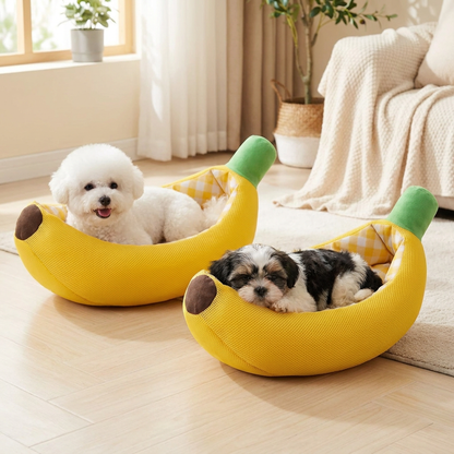 Banana-Shaped Cozy Pet Bed for Dogs