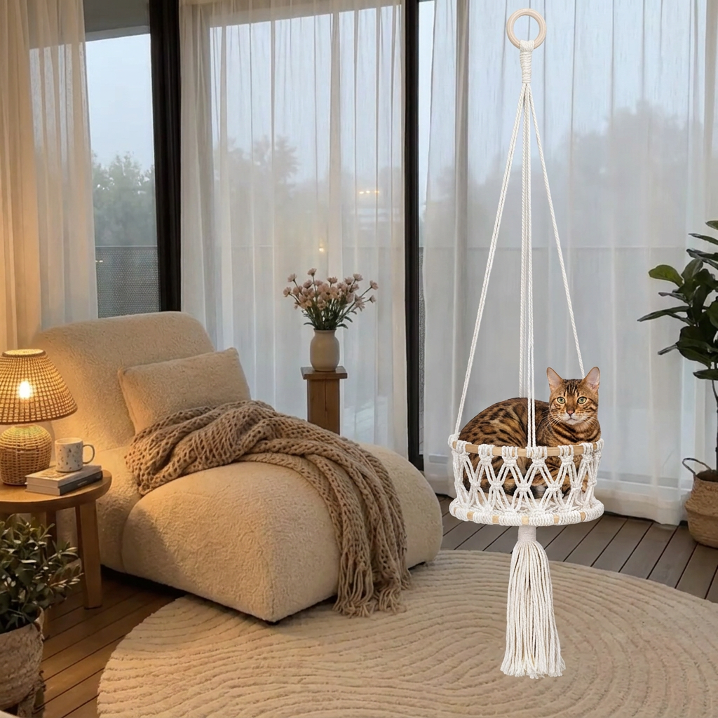 Hanging Handwoven Cat Bed