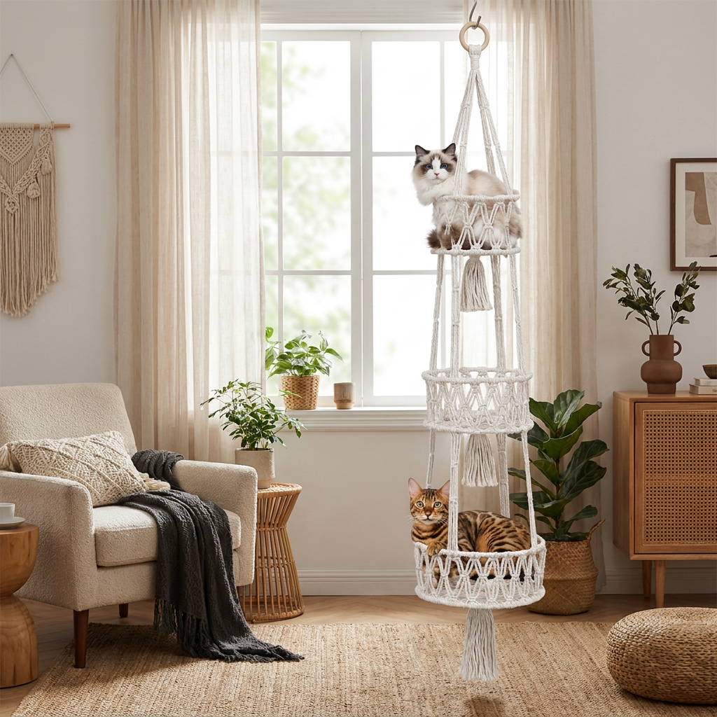Hanging Handwoven Cat Bed