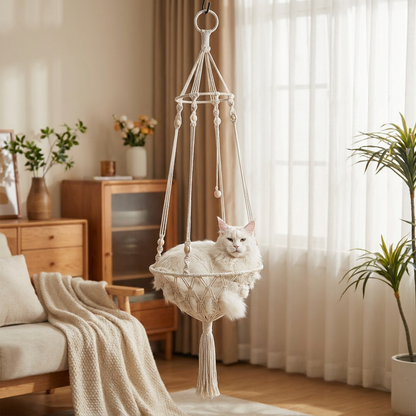 Hanging Handwoven Cat Bed