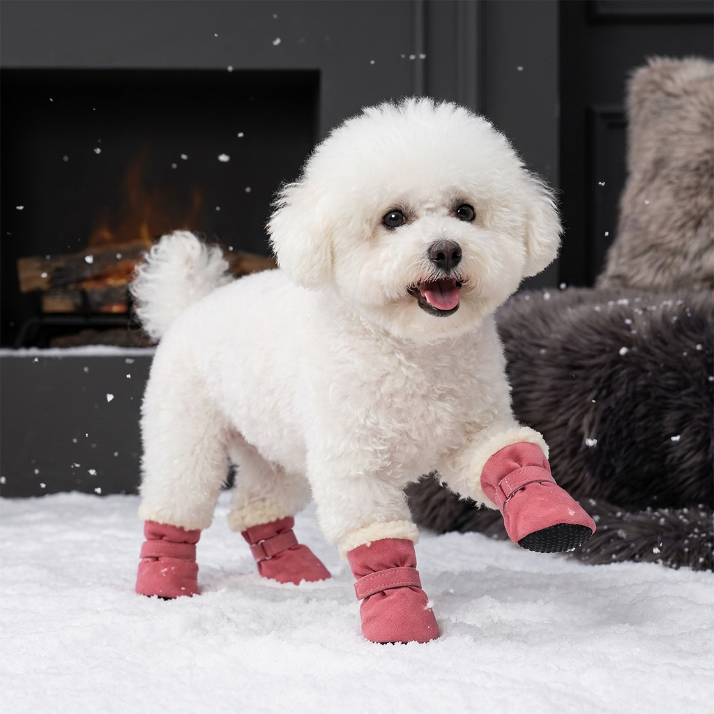 Soft Velvet Puppy Booties – Warm Non-Slip Paw Covers