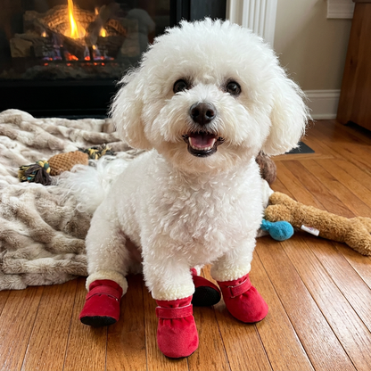 Soft Velvet Puppy Booties – Warm Non-Slip Paw Covers