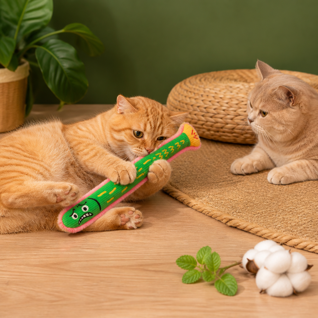 Catnip Crinkle Kicker Toy – Plush Cat Kick & Cuddle Toy