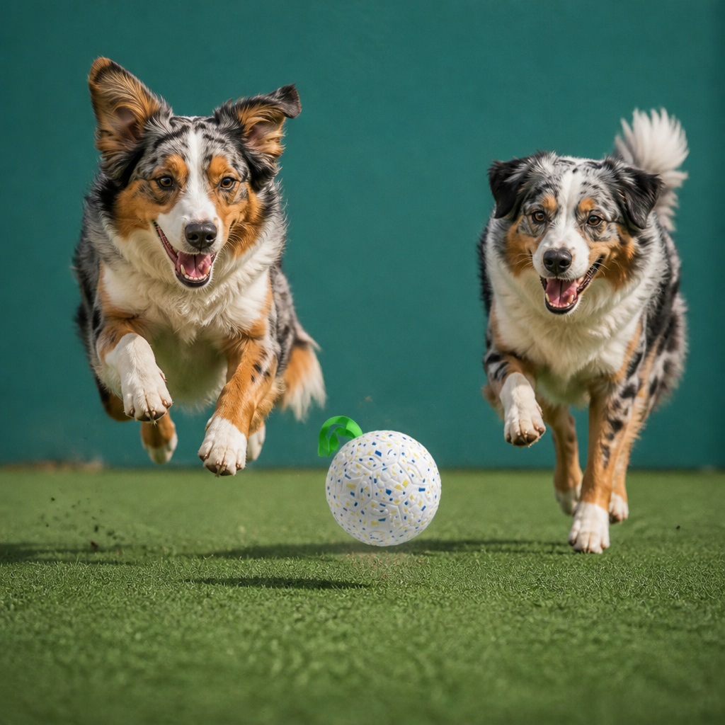 Indestructible Squeaky Dog Ball – Bite-Resistant Interactive Tug & Fetch Toy