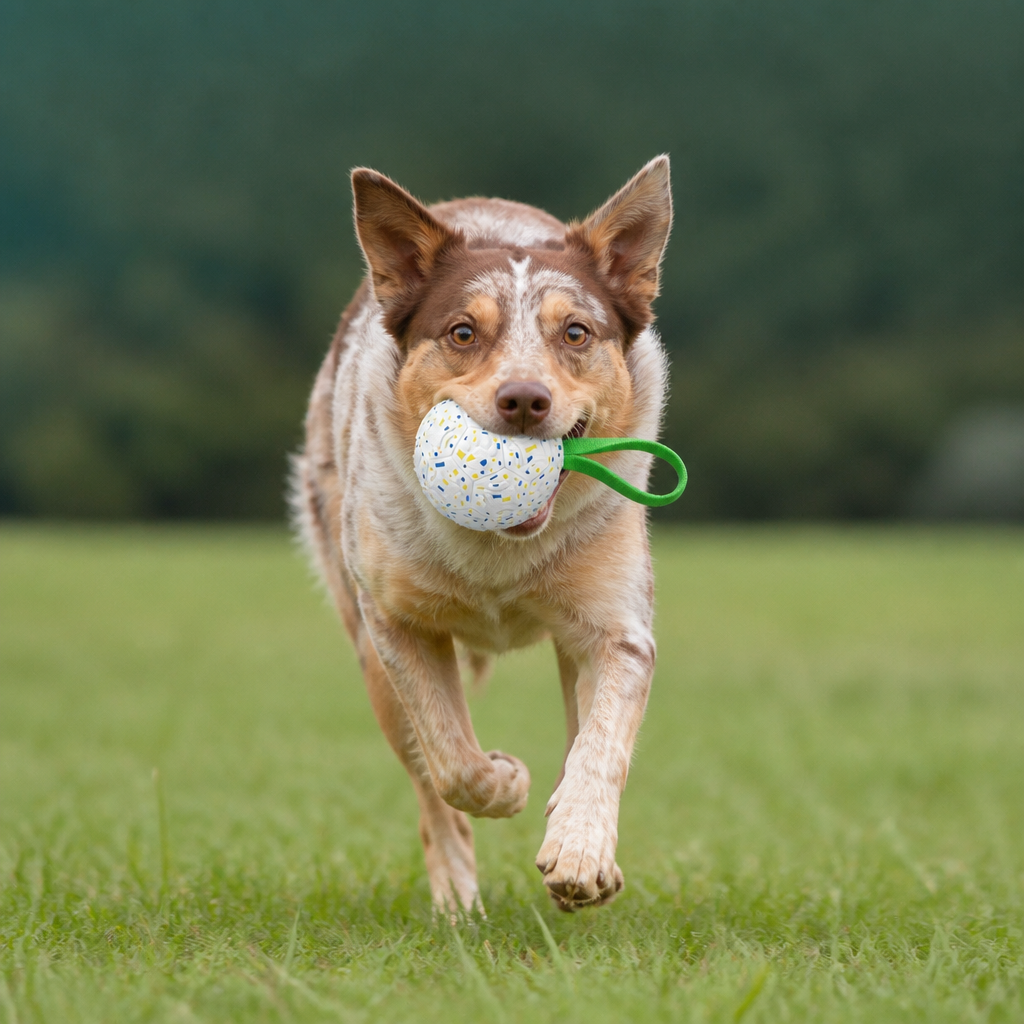 Indestructible Squeaky Dog Ball – Bite-Resistant Interactive Tug & Fetch Toy