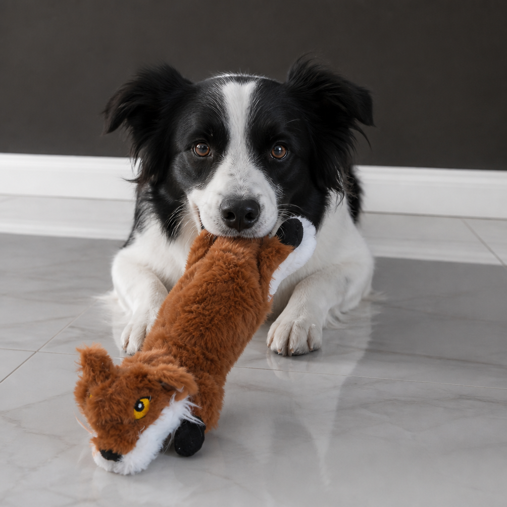 Durable Stuffing-Free Crinkle Squeaky Dog Toy