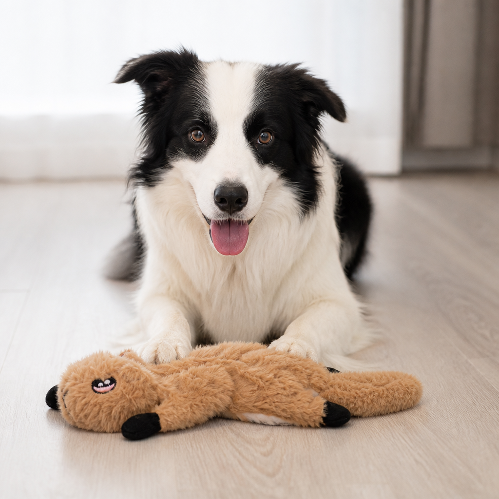 Durable Stuffing-Free Crinkle Squeaky Dog Toy