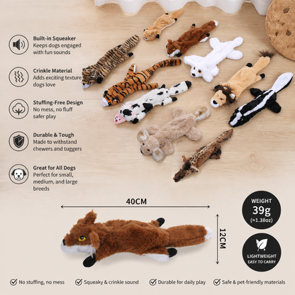 Durable Stuffing-Free Crinkle Squeaky Dog Toy