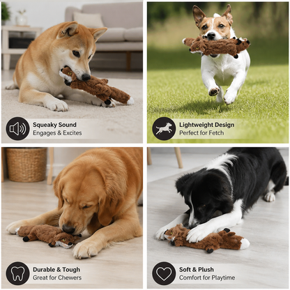 Durable Stuffing-Free Crinkle Squeaky Dog Toy