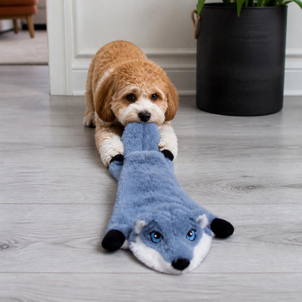 Durable Stuffing-Free Crinkle Squeaky Dog Toy