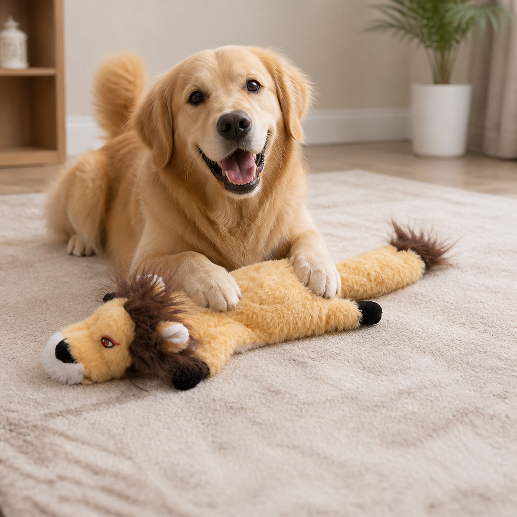 Durable Stuffing-Free Crinkle Squeaky Dog Toy