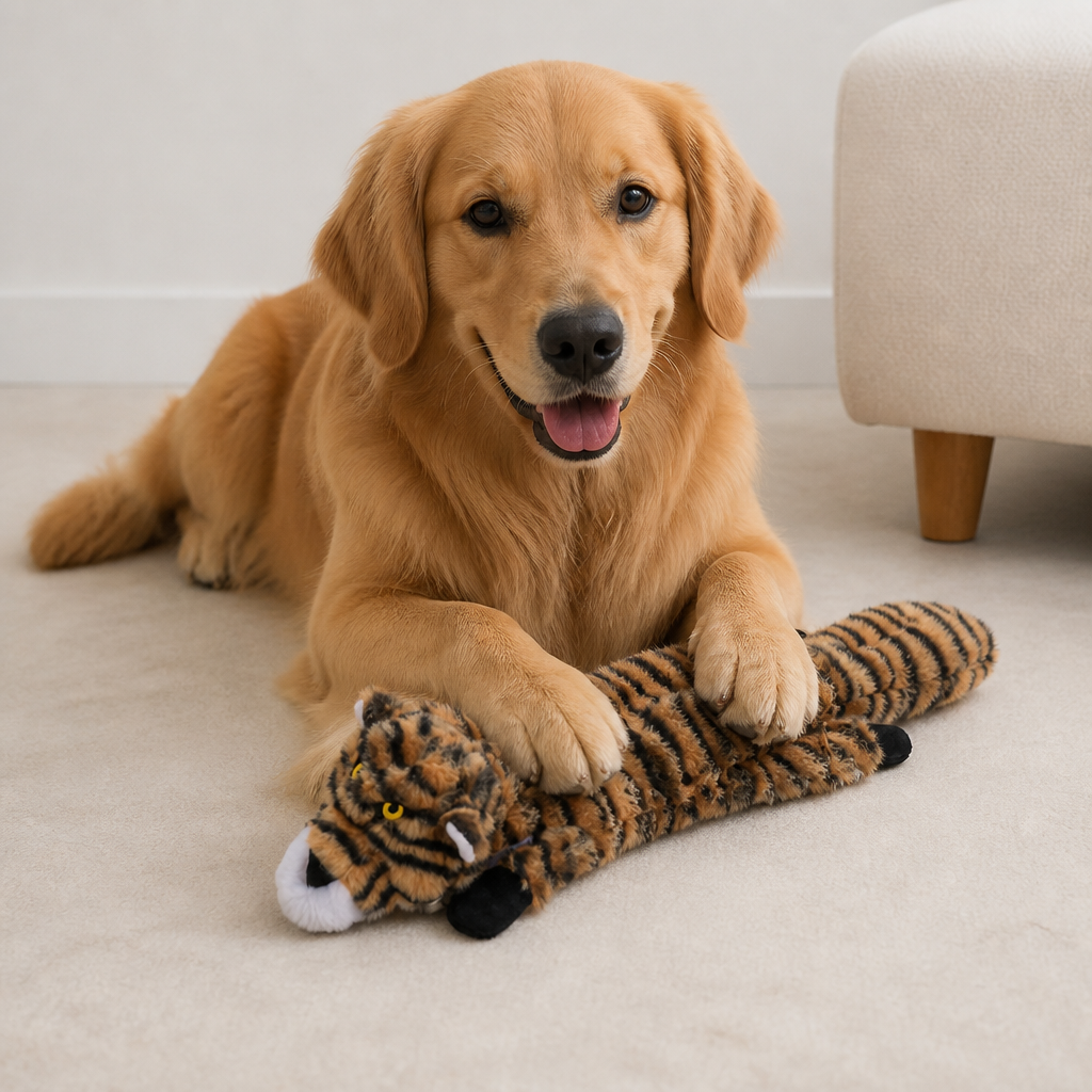 Durable Stuffing-Free Crinkle Squeaky Dog Toy