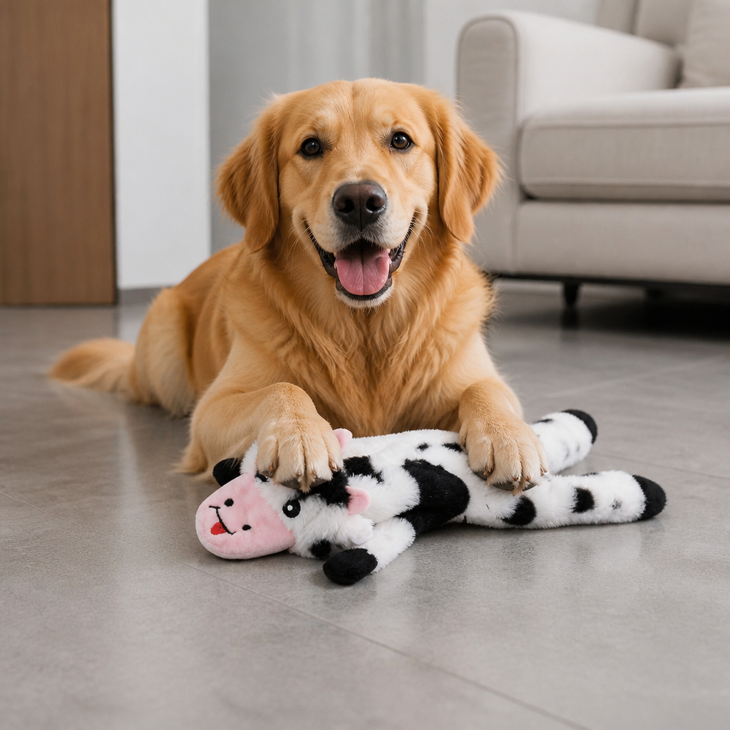Durable Stuffing-Free Crinkle Squeaky Dog Toy