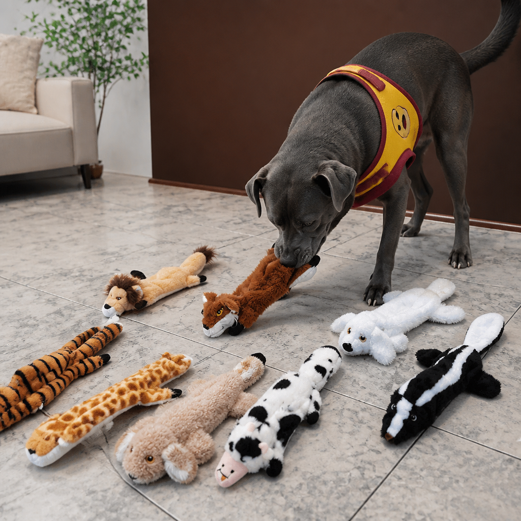 Durable Stuffing-Free Crinkle Squeaky Dog Toy