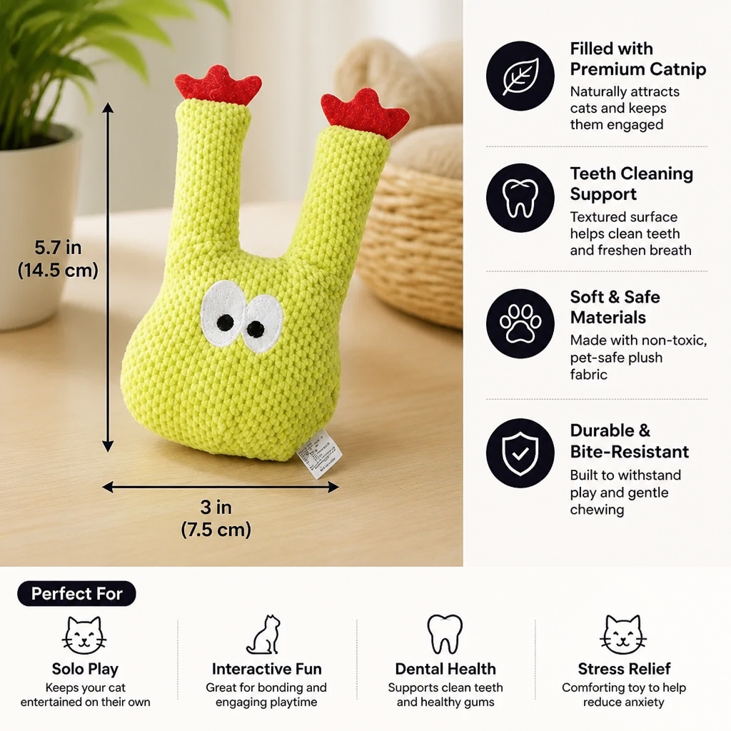 Catnip-Filled Cactus Teeth Cleaning Cat Toy