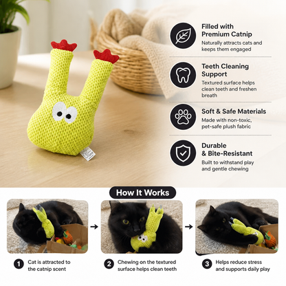 Catnip-Filled Cactus Teeth Cleaning Cat Toy