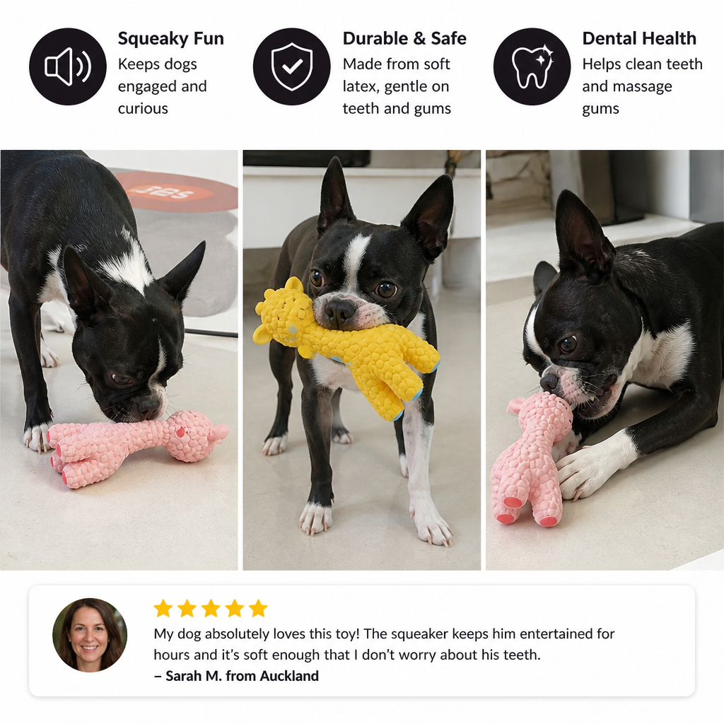 Interactive Squeaky Giraffe Toy for Dogs
