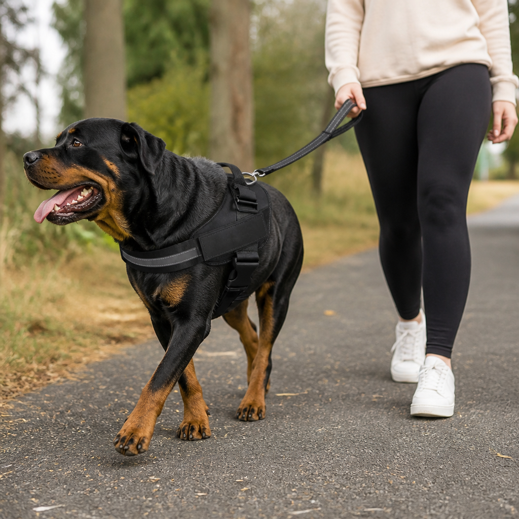 Reflective Adjustable Dog Harness with 3 Leash Clips – Padded for Walking & Training