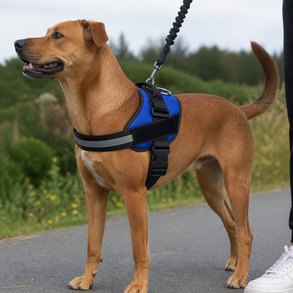 Reflective Adjustable Dog Harness with 3 Leash Clips – Padded for Walking & Training