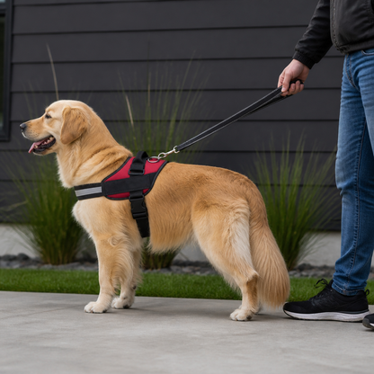Reflective Adjustable Dog Harness with 3 Leash Clips – Padded for Walking & Training