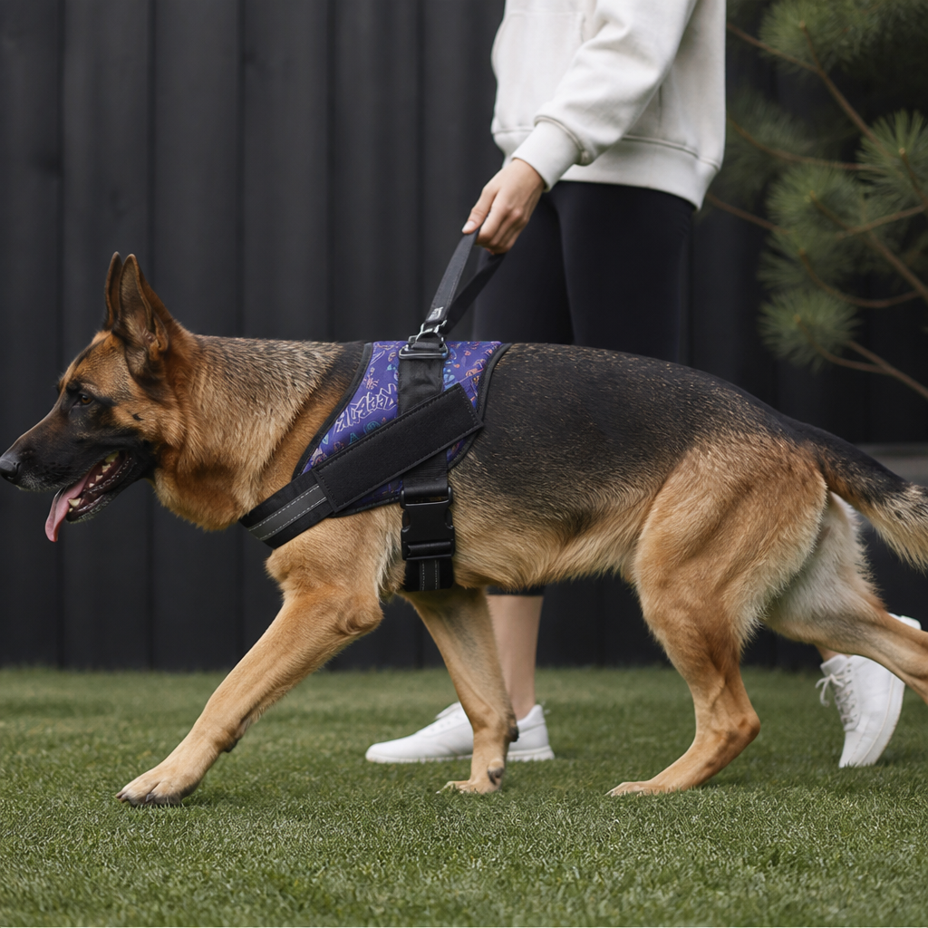 Reflective Adjustable Dog Harness with 3 Leash Clips – Padded for Walking & Training