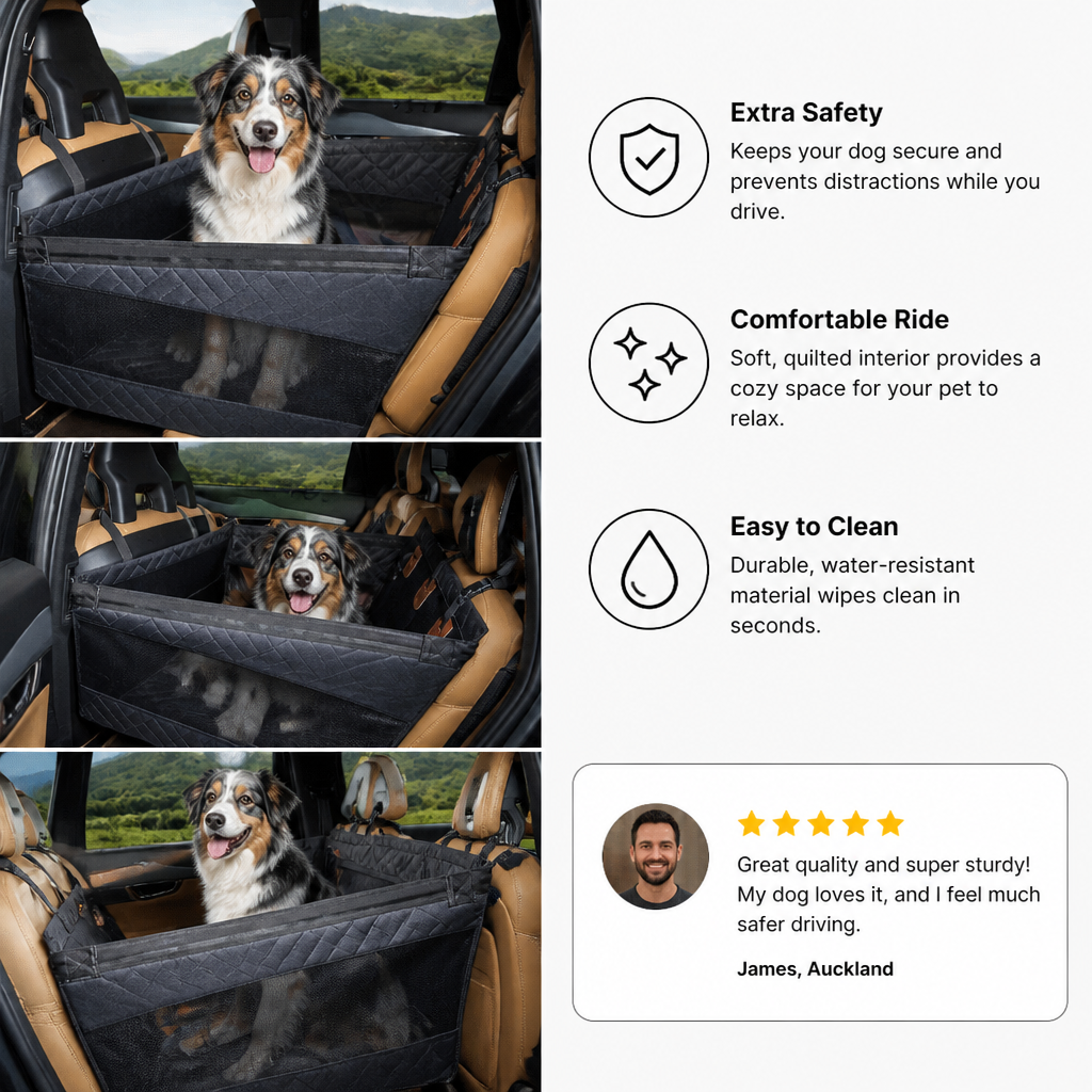 Hard Bottom Single Car Seat Extender for Dogs