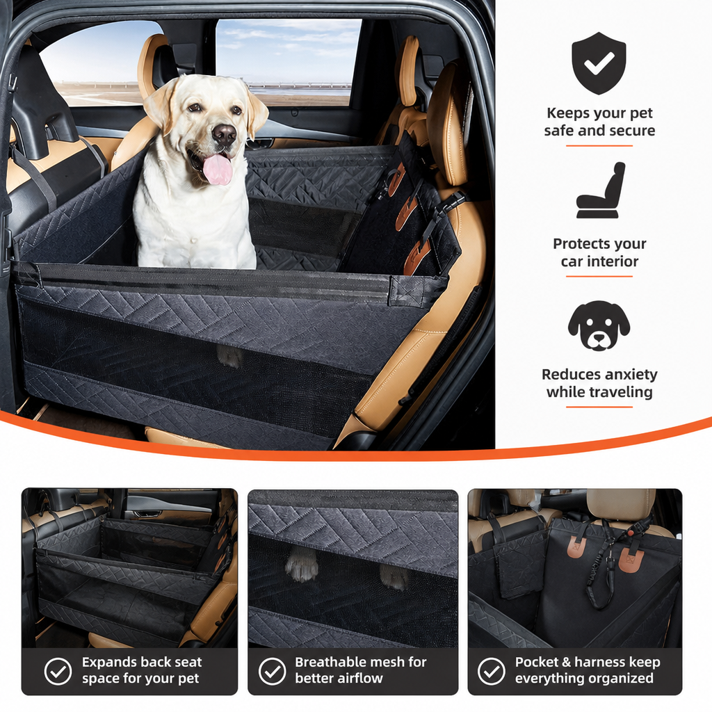 Hard Bottom Single Car Seat Extender for Dogs