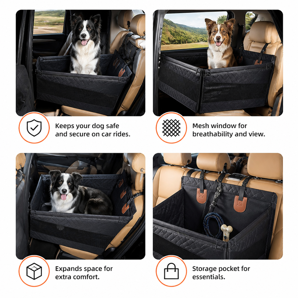 Hard Bottom Single Car Seat Extender for Dogs