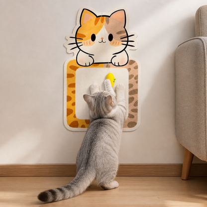 2-in-1 Wall-Mounted Cat Scratcher & Interactive Play Toy