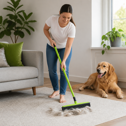 Telescopic Pet Hair Removal Broom – Multi-Surface Cleaner for Carpet, Sofa & Dog Bed
