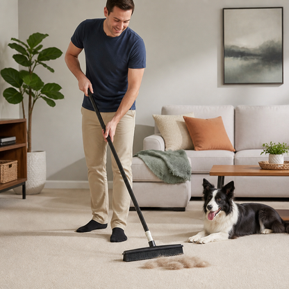 Telescopic Pet Hair Removal Broom – Multi-Surface Cleaner for Carpet, Sofa & Dog Bed