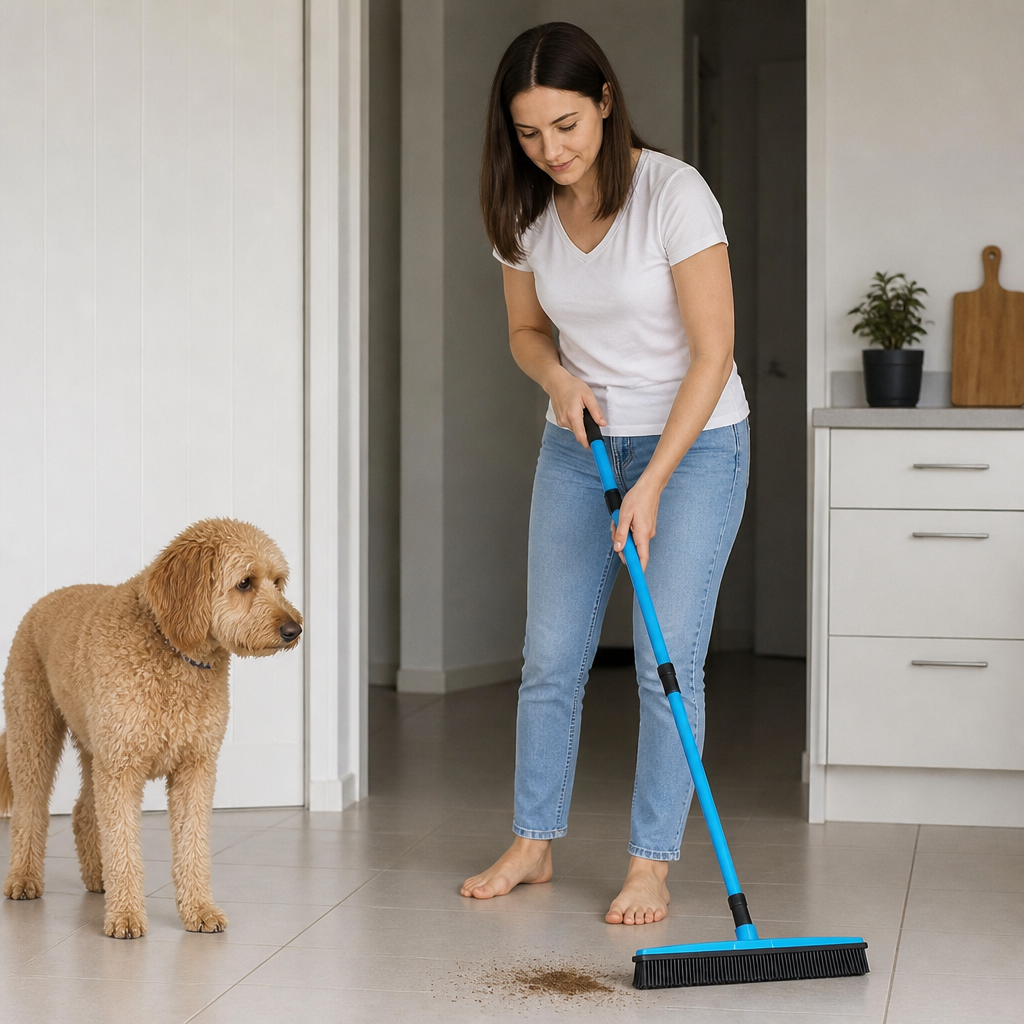 Telescopic Pet Hair Removal Broom – Multi-Surface Cleaner for Carpet, Sofa & Dog Bed
