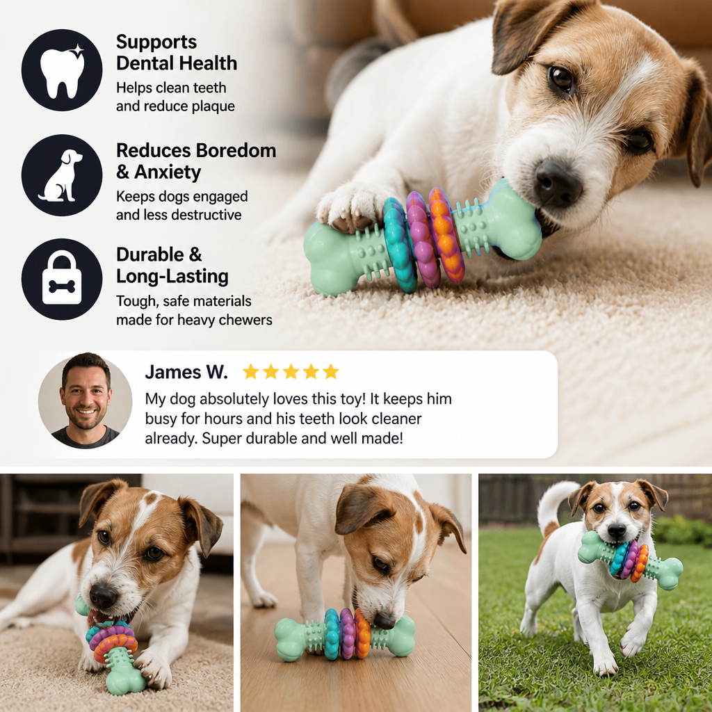 Dog Chew Toy With Teethers - Interactive Chew Toy For Dogs