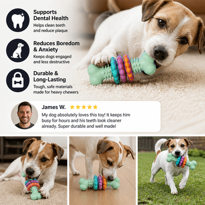 Dog Chew Toy With Teethers - Interactive Chew Toy For Dogs
