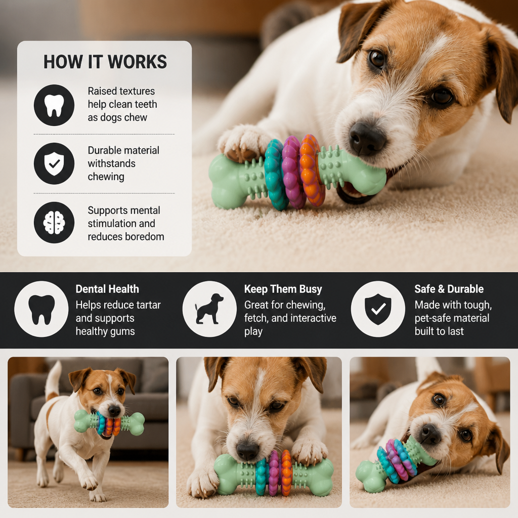 Dog Chew Toy With Teethers - Interactive Chew Toy For Dogs