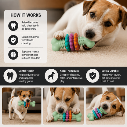 Dog Chew Toy With Teethers - Interactive Chew Toy For Dogs