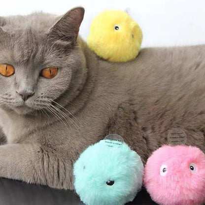 Interactive Cat Plush Play Balls  With Animal Sounds (Pack of 3)