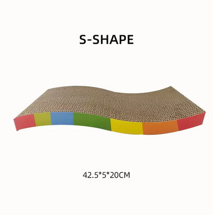 Ergonomic Scratching Area For Cats - Colorful Corrugated Cardboard