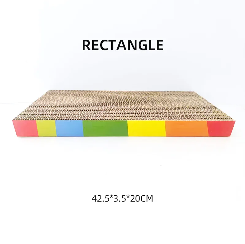 Ergonomic Scratching Area For Cats - Colorful Corrugated Cardboard