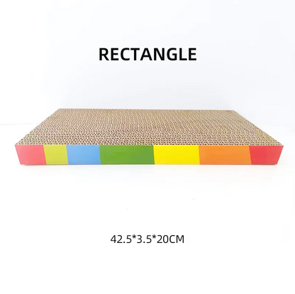 Ergonomic Scratching Area For Cats - Colorful Corrugated Cardboard