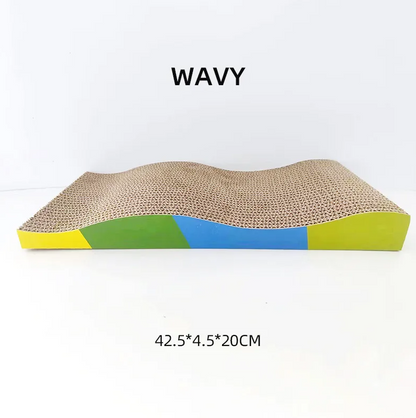 Ergonomic Scratching Area For Cats - Colorful Corrugated Cardboard