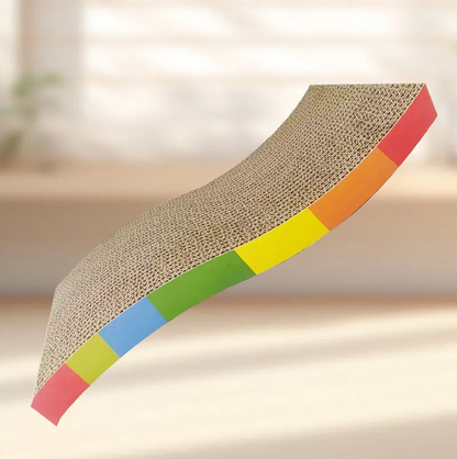 Ergonomic Scratching Area For Cats - Colorful Corrugated Cardboard
