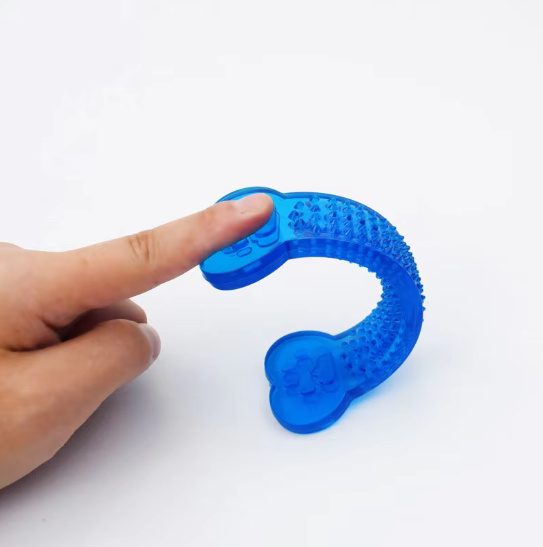 Teeth Cleaning Chew Bone For Dogs - Robust Rubber Teething Toy